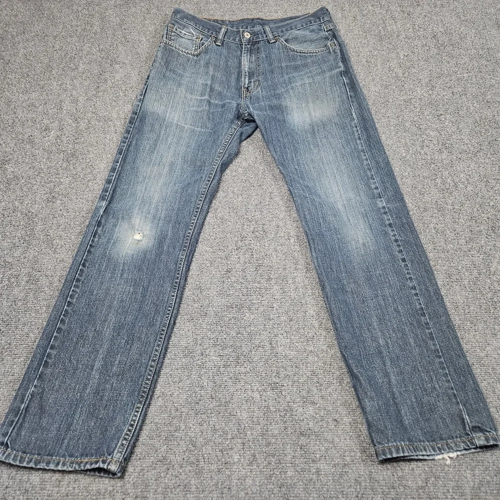 Levis 505 Regular Fit Jeans Mens 32x32 Blue Denim Straight Leg Casual Workwear